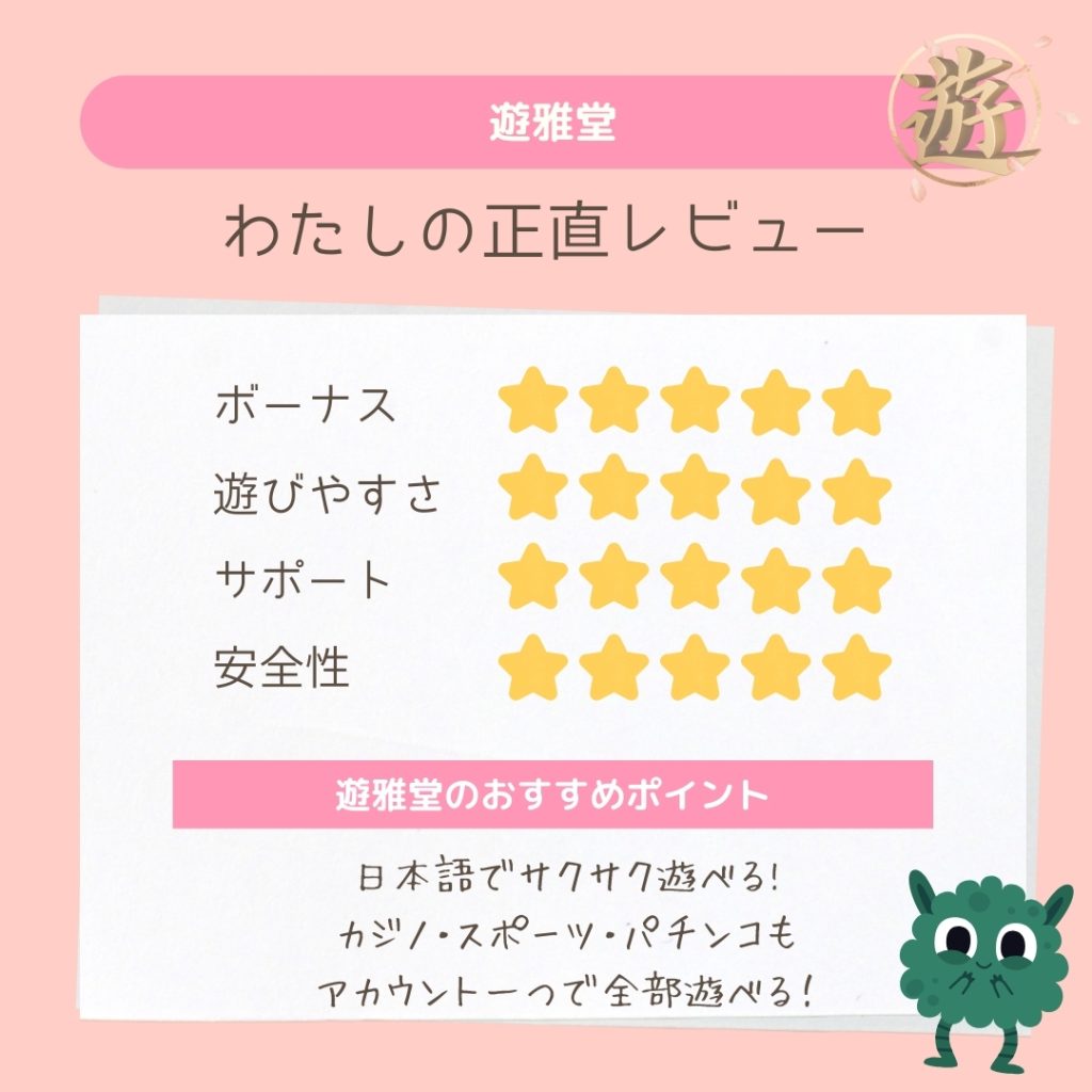 オンラインカジノの遊雅堂